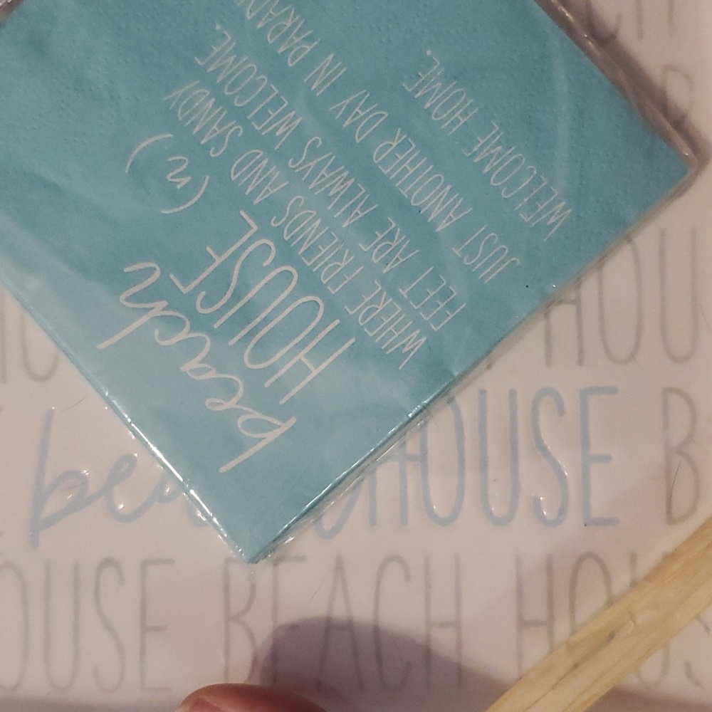 Beach House Ceramic Tray and Napkin Set